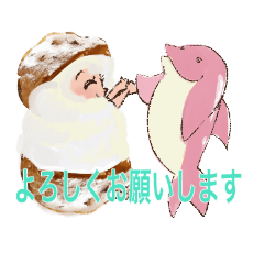 a sweets girl and a dolphin