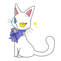 White cat sticker! SHIRATAMA-