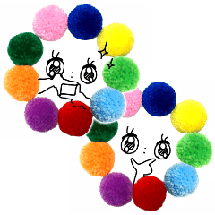 9色カラフル毛糸のポンポン顔文字シンプル Line スタンプ Line Store