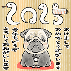 [Resale] New Year's greetings pop-up pug