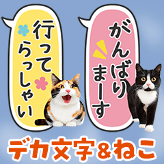 ねこ写真❤たてにながーい★吹き出し★BIG