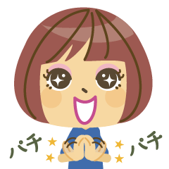 Sticker of the girl loving golf (blue-s)