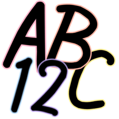 Handwritten style Alphabet and numbers.