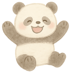 Every day of a gentle watercolor panda