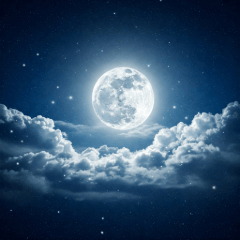 月夜賞月貼圖