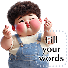 Message Stickers (Chubby Boy 8) EN