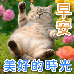 ✩早午晚安//開心貓貓 長輩問候大貼圖✩