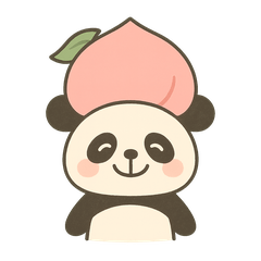 Peach Helmet Panda Sticker