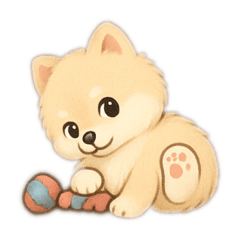 Pom is stubborn and playful.