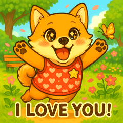 豆しば愛情表現スタンプ（ペア）