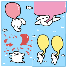 A dog flying in a bubble gum