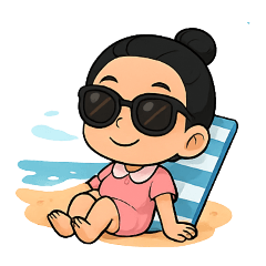 Nong Chibi is very cute with pink dress