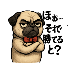 ふてぶてしいBossパグ