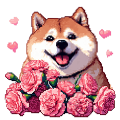 Pixel art thanks fat shiba