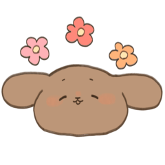 茶色い犬と白い犬のスタンプ