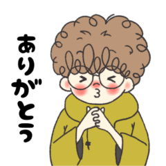 天パメガネくん日常スタンプ