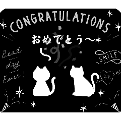 ネコのスタンプ[モノトーン]