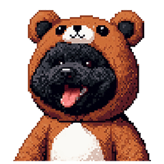 Pixel art bear costume toypoodle black