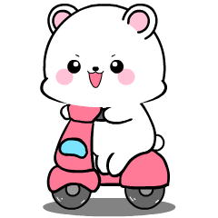 Lovely White Bear 14 : Effect stickers