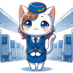 Cute cabin attendants' cats