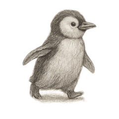 ふんわりペンギンスケッチ