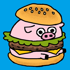 大坦誠貼圖系列：豬咪沉默(無文字版)