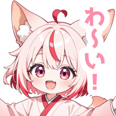 Loose pastel fox girl stickers