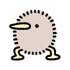 Fluffy cute kiwi move Sticker