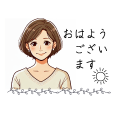 Cute female polite language stamps