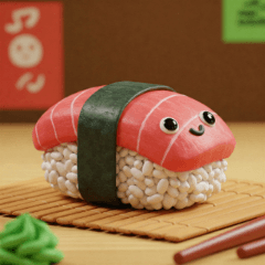 ぷにぷに可愛い！マグロ寿司キャラスタンプ
