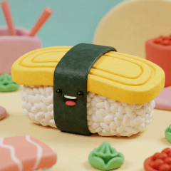 ぷにぷに可愛い！玉子の寿司キャラスタンプ