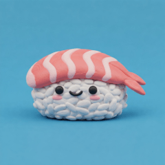 ぷにぷに可愛い！エビの寿司キャラスタンプ