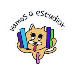 a studying mooncat(Spanish)