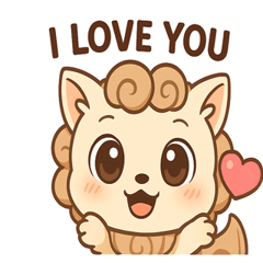 eeling Love Mofu the Shisa – LINE stickers | LINE STORE
