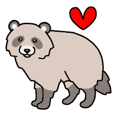 Cute raccoon dog stamps every day