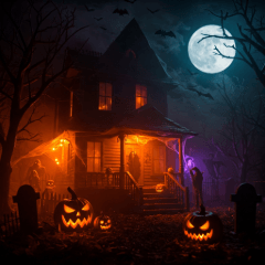 萬聖節夜晚貼圖