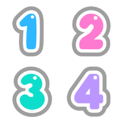 Cute Pastel Numbers 01
