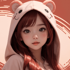 Cute hat T-girl portrait