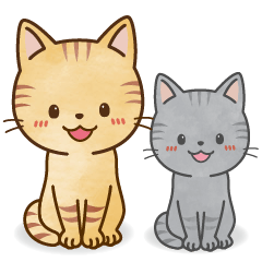 Sticker of friendly couple of cats Vol.1