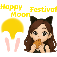 Pretty Black Bunny Girl Festival Wishes