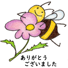 Various sticker of the honey bee