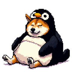 Pixel art penguin fat shiba 2