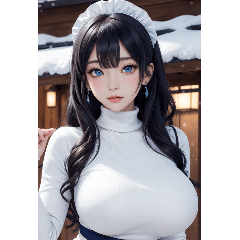 Pure white maid portrait