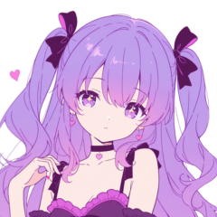 Purple Lovely Girl Sticker