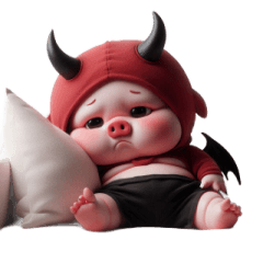 Devil Pink Pig Doesn't Want to Work