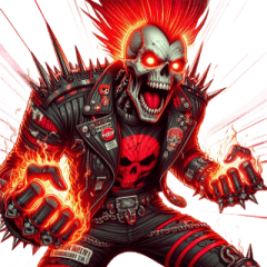 Flaming Skull Super Angry