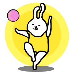 Rhythmic gymnastics dancing rabbit