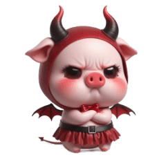 Grumpy Devil Pink Pig