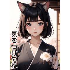 Cat kimono girl's daily language 1