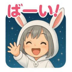 うさフードの小声スタンプ